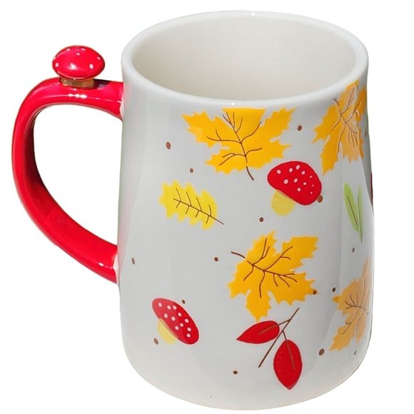 Autumnal Ceramic Coffee Mug Shabby Chic Style Handcrafted‎ 16 oz - Picture 1 of 12